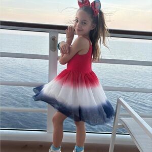 Red, White, and Blue Kids Casual Dress